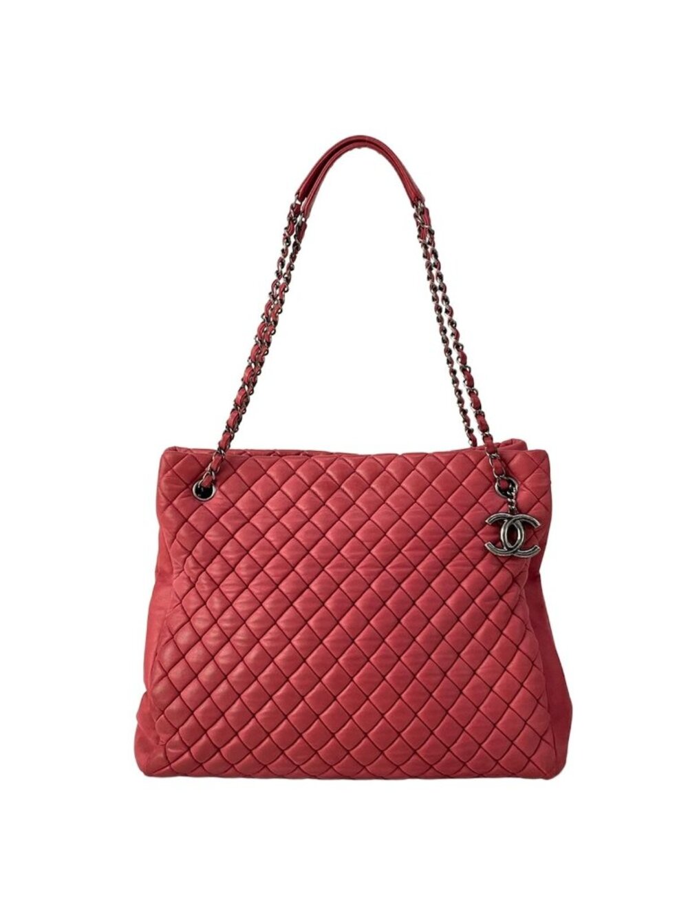 Chanel Shoulder Bag Quilted Red Leather
